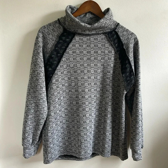 Haptics Textured Turtleneck Sweater, Grey, Women’s Small - Picture 1 of 5